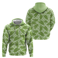 Green Hawaii Kalo Palaka Motifs Hoodie Hawaiian Taro Leaves Elegant Vibes - Polynesian Pride
