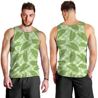 Green Hawaii Kalo Palaka Motifs Men Tank Top Hawaiian Taro Leaves Elegant Vibes - Polynesian Pride