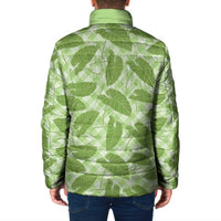 Green Hawaii Kalo Palaka Motifs Padded Jacket Hawaiian Taro Leaves Elegant Vibes - Polynesian Pride
