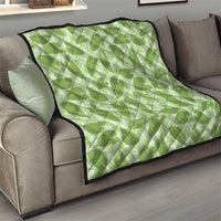 Green Hawaii Kalo Palaka Motifs Quilt Hawaiian Taro Leaves Elegant Vibes - Polynesian Pride