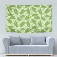 Green Hawaii Kalo Palaka Motifs Tapestry Hawaiian Taro Leaves Elegant Vibes - Polynesian Pride