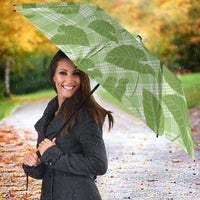 Green Hawaii Kalo Palaka Motifs Umbrella Hawaiian Taro Leaves Elegant Vibes - Polynesian Pride