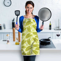 Lime Green Hawaii Kalo Palaka Motifs Apron Hawaiian Taro Leaves Elegant Vibes - Polynesian Pride