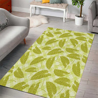 Lime Green Hawaii Kalo Palaka Motifs Area Rug Hawaiian Taro Leaves Elegant Vibes - Polynesian Pride