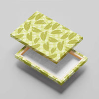 Lime Green Hawaii Kalo Palaka Motifs Canvas Wall Art Hawaiian Taro Leaves Elegant Vibes - Polynesian Pride