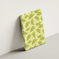 Lime Green Hawaii Kalo Palaka Motifs Canvas Wall Art Hawaiian Taro Leaves Elegant Vibes - Polynesian Pride