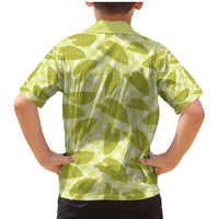 Lime Green Hawaii Kalo Palaka Motifs Family Matching Mermaid Dress and Hawaiian Shirt Hawaiian Taro Leaves Elegant Vibes - Polynesian Pride
