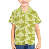Lime Green Hawaii Kalo Palaka Motifs Family Matching Puletasi and Hawaiian Shirt Hawaiian Taro Leaves Elegant Vibes - Polynesian Pride