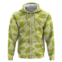Lime Green Hawaii Kalo Palaka Motifs Hoodie Hawaiian Taro Leaves Elegant Vibes - Polynesian Pride