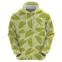 Lime Green Hawaii Kalo Palaka Motifs Hoodie Hawaiian Taro Leaves Elegant Vibes - Polynesian Pride