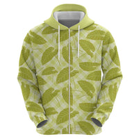 Lime Green Hawaii Kalo Palaka Motifs Hoodie Hawaiian Taro Leaves Elegant Vibes - Polynesian Pride