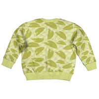 Lime Green Hawaii Kalo Palaka Motifs Kid Ugly Christmas Sweater Hawaiian Taro Leaves Elegant Vibes - Polynesian Pride