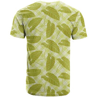 Lime Green Hawaii Kalo Palaka Motifs T Shirt Hawaiian Taro Leaves Elegant Vibes - Polynesian Pride
