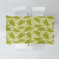 Lime Green Hawaii Kalo Palaka Motifs Tablecloth Hawaiian Taro Leaves Elegant Vibes - Polynesian Pride