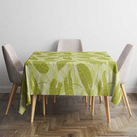 Lime Green Hawaii Kalo Palaka Motifs Tablecloth Hawaiian Taro Leaves Elegant Vibes - Polynesian Pride