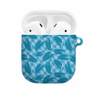 Blue Hawaii Kalo Palaka Motifs AirPods Case Hawaiian Taro Leaves Elegant Vibes - Polynesian Pride