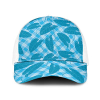 Blue Hawaii Kalo Palaka Motifs Baseball Net Cap Hawaiian Taro Leaves Elegant Vibes