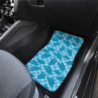 Blue Hawaii Kalo Palaka Motifs Car Mats Hawaiian Taro Leaves Elegant Vibes - Polynesian Pride