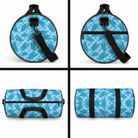 Blue Hawaii Kalo Palaka Motifs Duffle Bag Hawaiian Taro Leaves Elegant Vibes