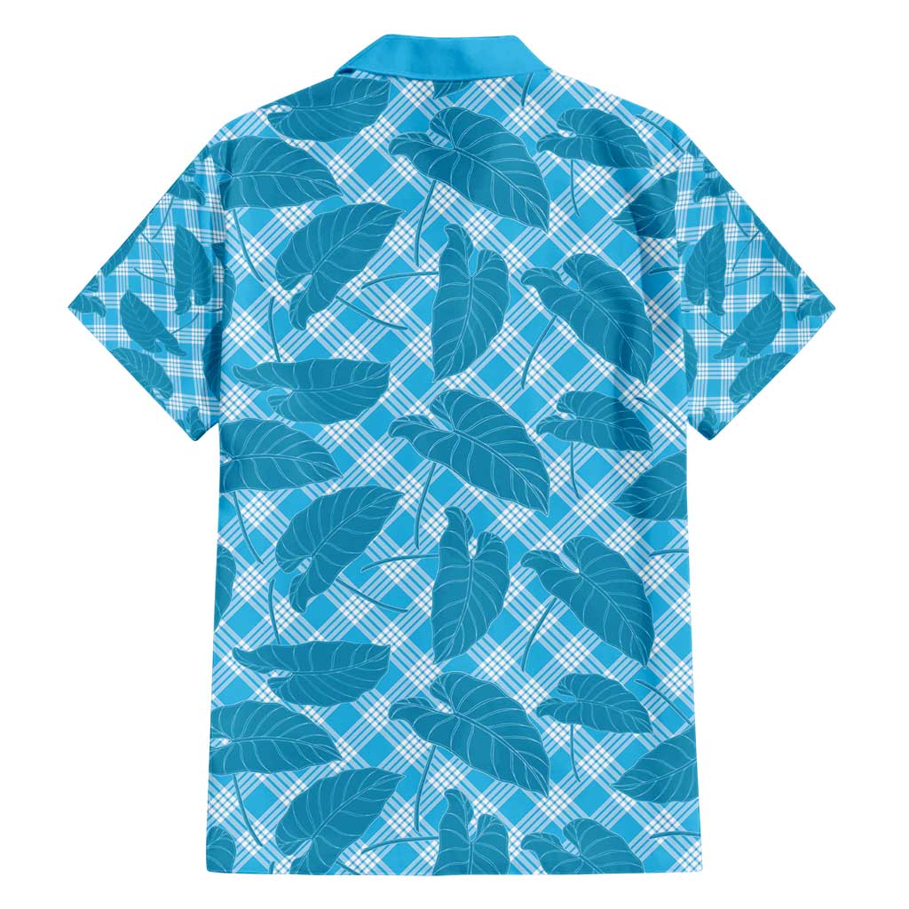 Blue Hawaii Kalo Palaka Motifs Hawaiian Shirt Hawaiian Taro Leaves Elegant Vibes - Polynesian Pride