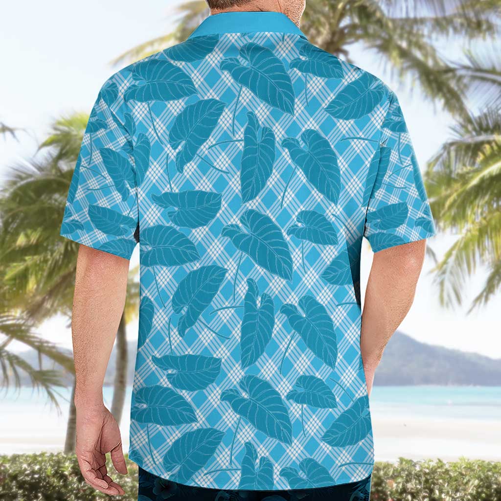 Blue Hawaii Kalo Palaka Motifs Hawaiian Shirt Hawaiian Taro Leaves Elegant Vibes - Polynesian Pride