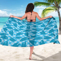Blue Hawaii Kalo Palaka Motifs Sarong Hawaiian Taro Leaves Elegant Vibes - Polynesian Pride