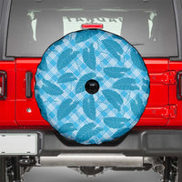 Blue Hawaii Kalo Palaka Motifs Spare Tire Cover Hawaiian Taro Leaves Elegant Vibes - Polynesian Pride