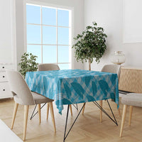 Blue Hawaii Kalo Palaka Motifs Tablecloth Hawaiian Taro Leaves Elegant Vibes - Polynesian Pride