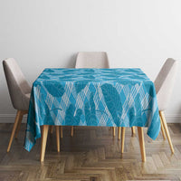 Blue Hawaii Kalo Palaka Motifs Tablecloth Hawaiian Taro Leaves Elegant Vibes - Polynesian Pride