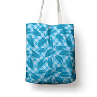 Blue Hawaii Kalo Palaka Motifs Tote Bag Hawaiian Taro Leaves Elegant Vibes - Polynesian Pride