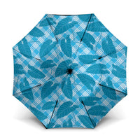 Blue Hawaii Kalo Palaka Motifs Umbrella Hawaiian Taro Leaves Elegant Vibes - Polynesian Pride
