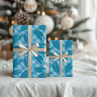 Blue Hawaii Kalo Palaka Motifs Wrapping Paper Hawaiian Taro Leaves Elegant Vibes - Polynesian Pride