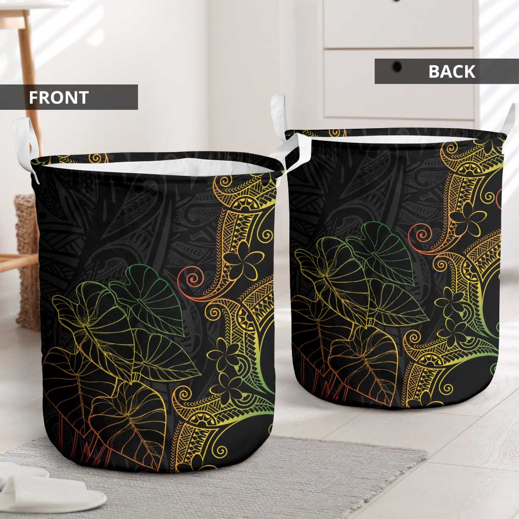 Aloha Hawaii Kalo Laundry Basket Reggae Taro Polynesian Pattern - Polynesian Pride