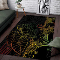 Aloha Hawaii Kalo Area Rug Reggae Taro Polynesian Pattern - Polynesian Pride