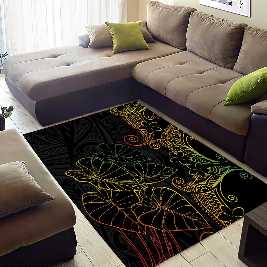 Aloha Hawaii Kalo Area Rug Reggae Taro Polynesian Pattern - Polynesian Pride
