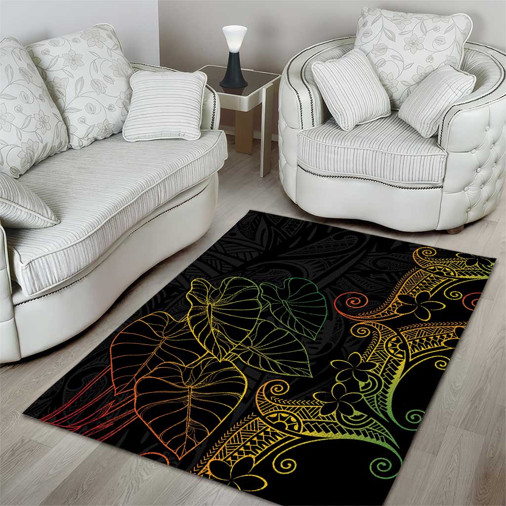Aloha Hawaii Kalo Area Rug Reggae Taro Polynesian Pattern - Polynesian Pride