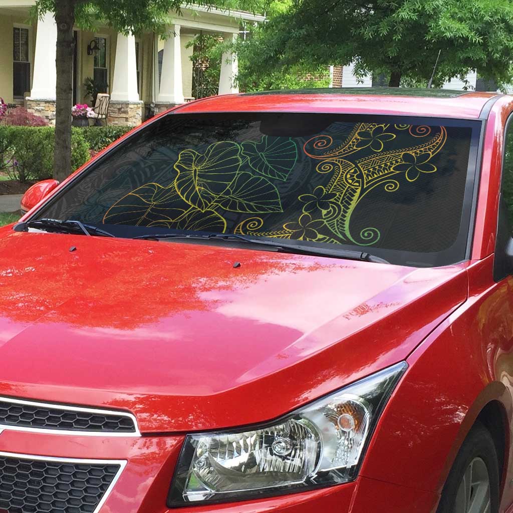 Aloha Hawaii Kalo Auto Sun Shade Reggae Taro Polynesian Pattern - Polynesian Pride