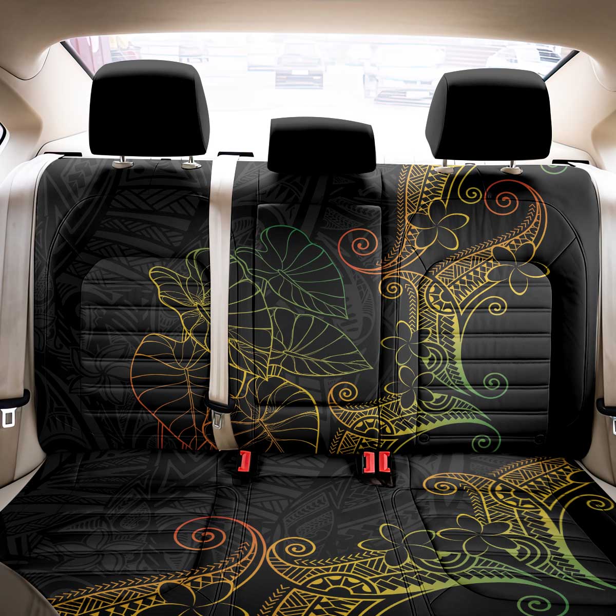 Aloha Hawaii Kalo Back Car Seat Cover Reggae Taro Polynesian Pattern - Polynesian Pride