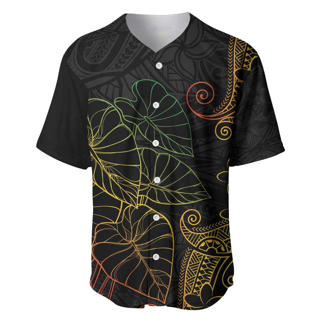 Aloha Hawaii Kalo Baseball Jersey Reggae Taro Polynesian Pattern - Polynesian Pride