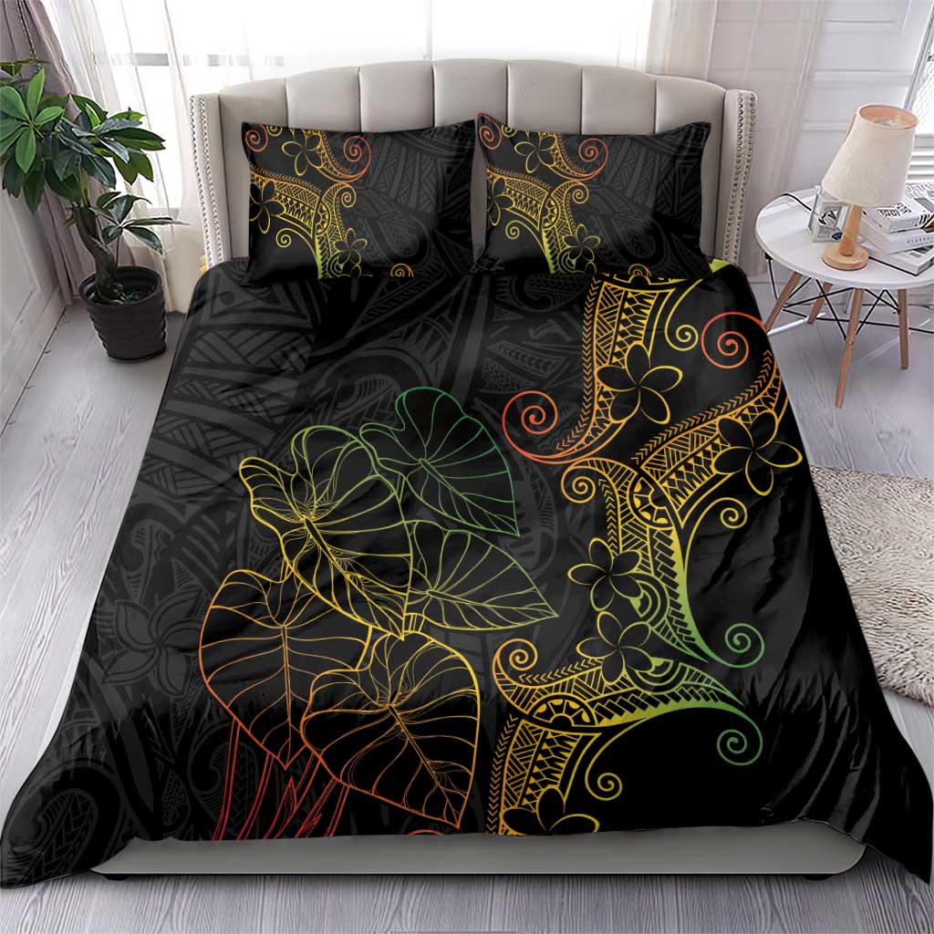 Aloha Hawaii Kalo Bedding Set Reggae Taro Polynesian Pattern - Polynesian Pride