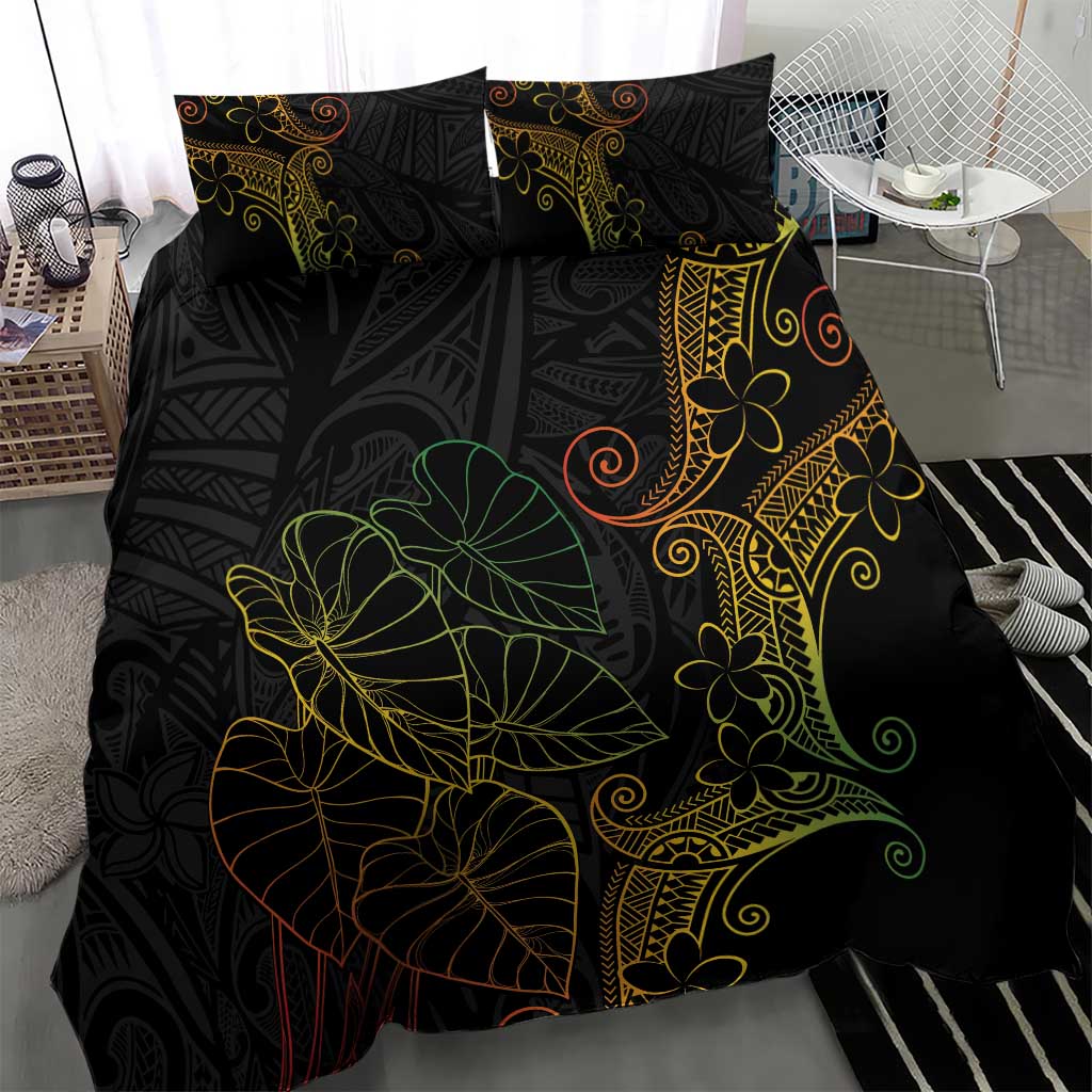 Aloha Hawaii Kalo Bedding Set Reggae Taro Polynesian Pattern - Polynesian Pride