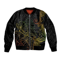 Aloha Hawaii Kalo Bomber Jacket Reggae Taro Polynesian Pattern - Polynesian Pride