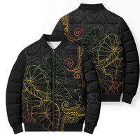 Aloha Hawaii Kalo Bomber Puffer Jacket Reggae Taro Polynesian Pattern - Polynesian Pride