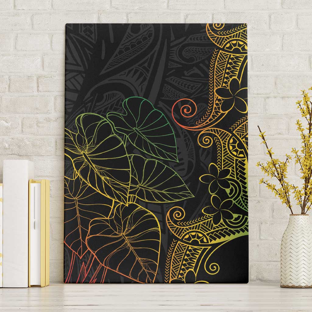 Aloha Hawaii Kalo Canvas Wall Art Reggae Taro Polynesian Pattern - Polynesian Pride