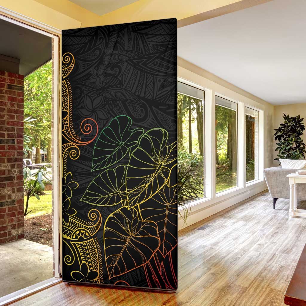 Aloha Hawaii Kalo Door Cover Reggae Taro Polynesian Pattern - Polynesian Pride