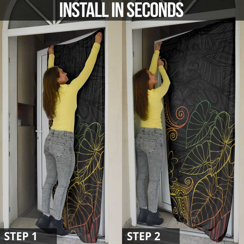 Aloha Hawaii Kalo Door Cover Reggae Taro Polynesian Pattern - Polynesian Pride