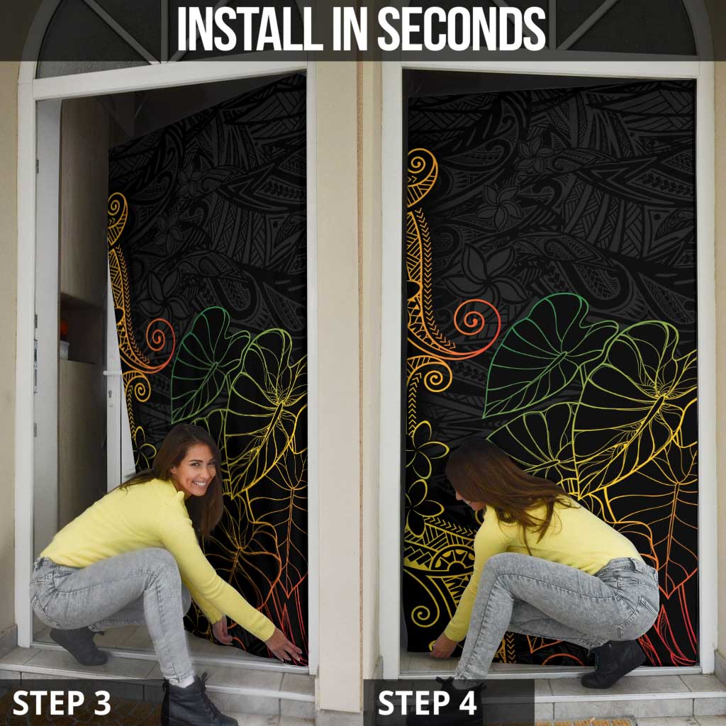 Aloha Hawaii Kalo Door Cover Reggae Taro Polynesian Pattern - Polynesian Pride