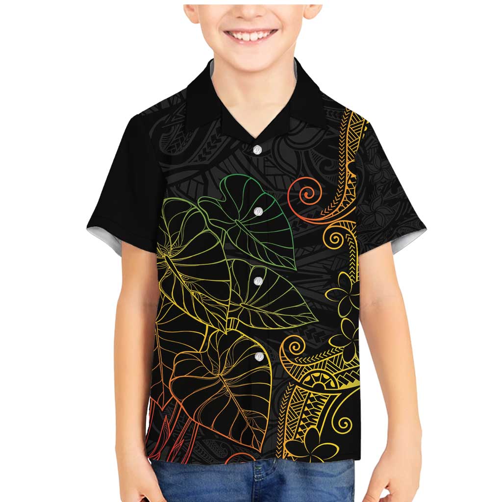 Aloha Hawaii Kalo Family Matching Mermaid Dress and Hawaiian Shirt Reggae Taro Polynesian Pattern - Polynesian Pride