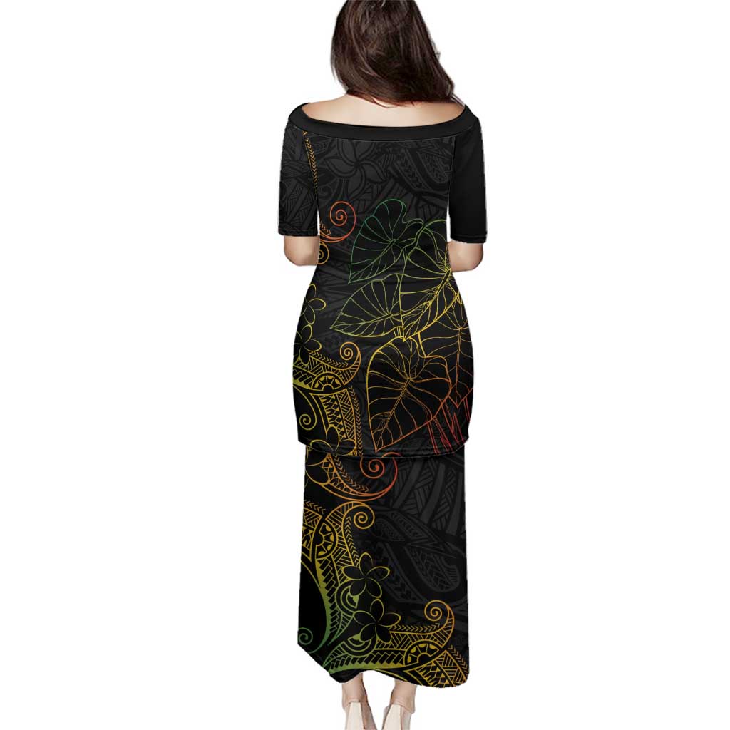 Aloha Hawaii Kalo Family Matching Puletasi and Hawaiian Shirt Reggae Taro Polynesian Pattern - Polynesian Pride