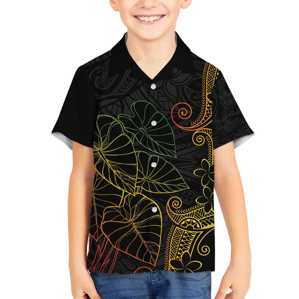 Aloha Hawaii Kalo Family Matching Summer Maxi Dress and Hawaiian Shirt Reggae Taro Polynesian Pattern - Polynesian Pride